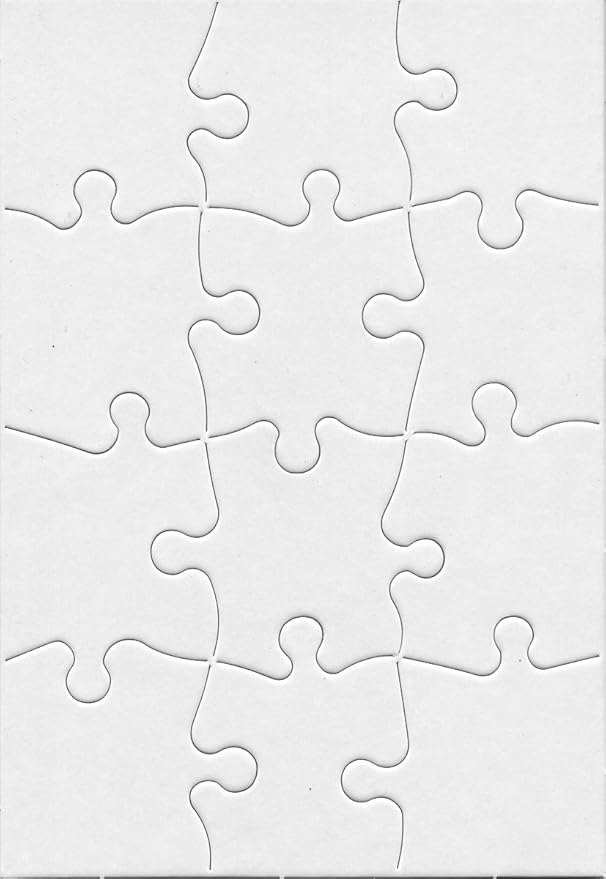 100 Blank Jigsaw Puzzles – 5.5 x 8 Inch, 12 Pieces Each – Hygloss DYI Party invites, Perfect for Decorating, Kids' Activities, Arts & Crafts or Party Favors - Puzzle Pieces to Draw On for Crafts