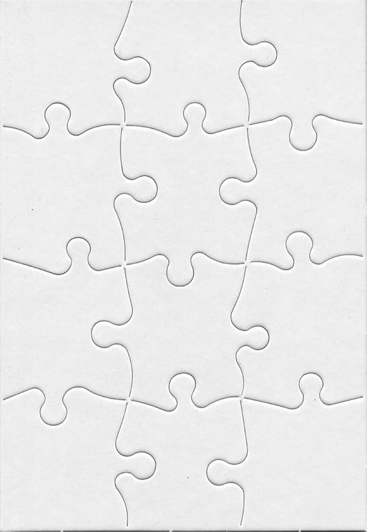 100 Blank Jigsaw Puzzles – 5.5 x 8 Inch, 12 Pieces Each – Hygloss DYI Party invites, Perfect for Decorating, Kids' Activities, Arts & Crafts or Party Favors - Puzzle Pieces to Draw On for Crafts