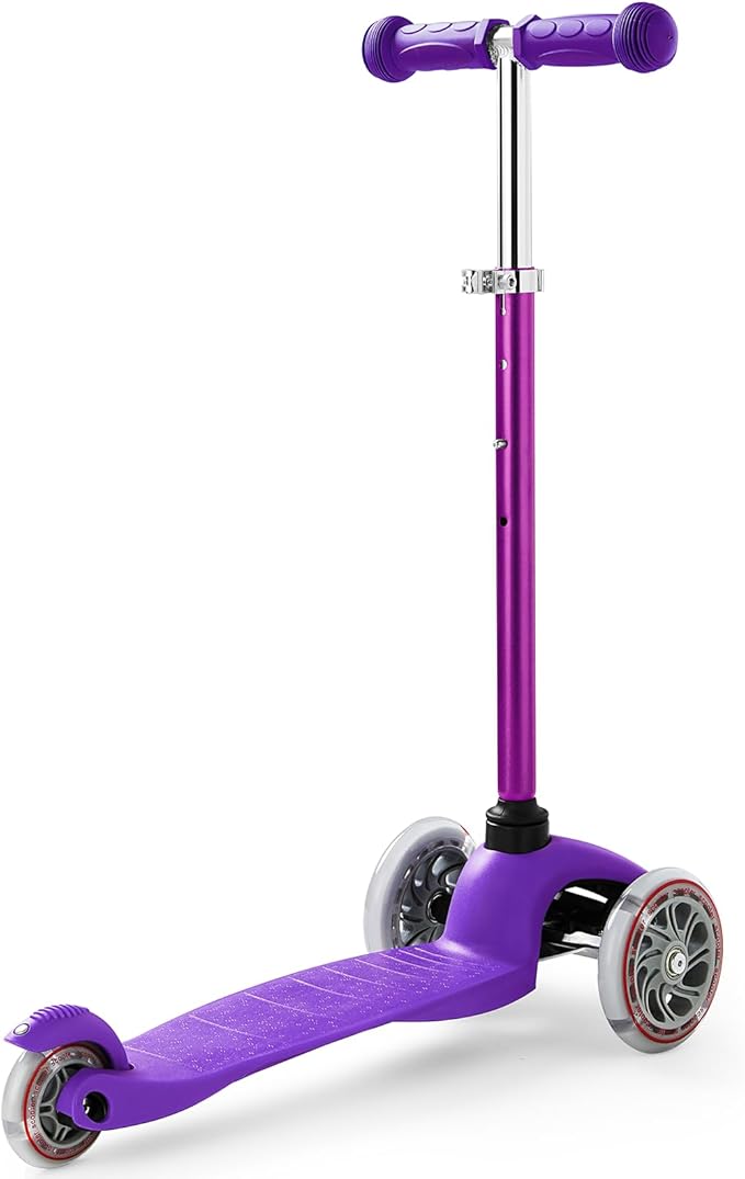 Kids 3-Wheel LED Kick Scooter - Adjustable Height, Lean-to-Steer for Boys & Girls Ages 3-8