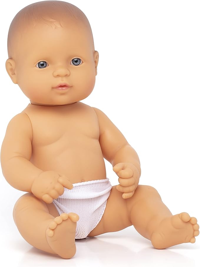 Miniland Doll 12 5/8'' Caucasian Boy (Polybag) - Made in Spain, Anatomically Correct, Quality, Inclusion