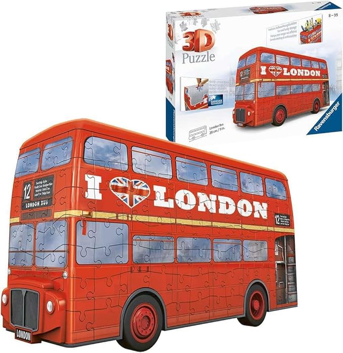 Ravensburger London Bus 216 Piece 3D Jigsaw Puzzle for Kids and Adults - 12534 - Great for Any Birthday, Holiday, or Special Occasion