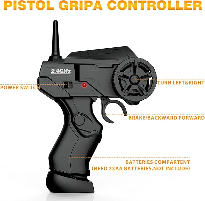 Remote Control Car, Drift RC Car 1/24 2.4GHz 4WD High Speed RC Vehicle Cars Toys with LED Light and Drift Tires USB Charging for Boys and Girls Teens and Adults (Orange)