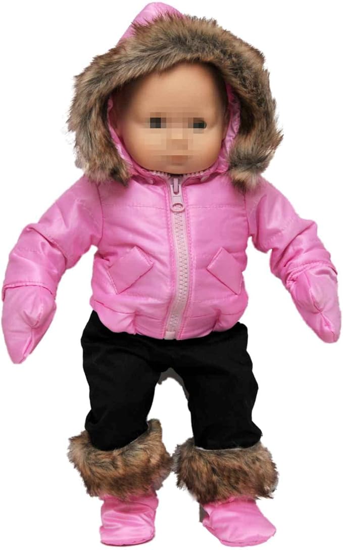 The Queen's Treasures 15 Inch Doll Clothes Designed for Use with Bitty Baby Dolls, Pink Snow Suit Jacket, Pants, Mittens and Boots, Compatible with American Girl's Bitty Baby Twins
