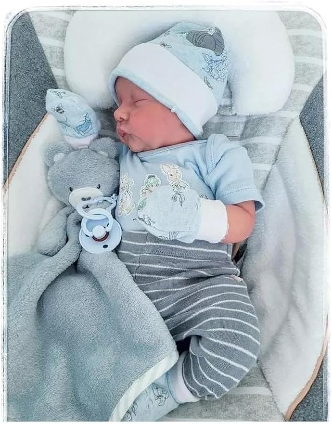 Realistic Reborn Dolls Levi - 18 Inch Lifelike Sleeping Baby Boy That Look Real Soft Cloth Body Newborn Baby Dolls Poseable Advanced Painted with Gift Box Set for Kids Age 3+