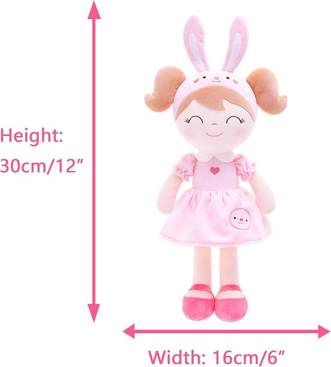 Gloveleya Baby Doll Girl Gifts Soft Plush Bunny Dolls 12" with Gift Box