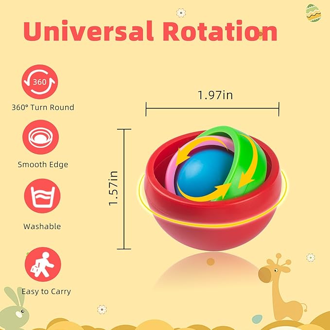 Fidget Gyroscope Set, Fidget Gyro Toys, Infinite Flip Toy Decompression Fingertip Gyro, ADHD Autism Stress Relief Hand Fidget Spinner for Adults Teens Kids, Random Color (8PCS)