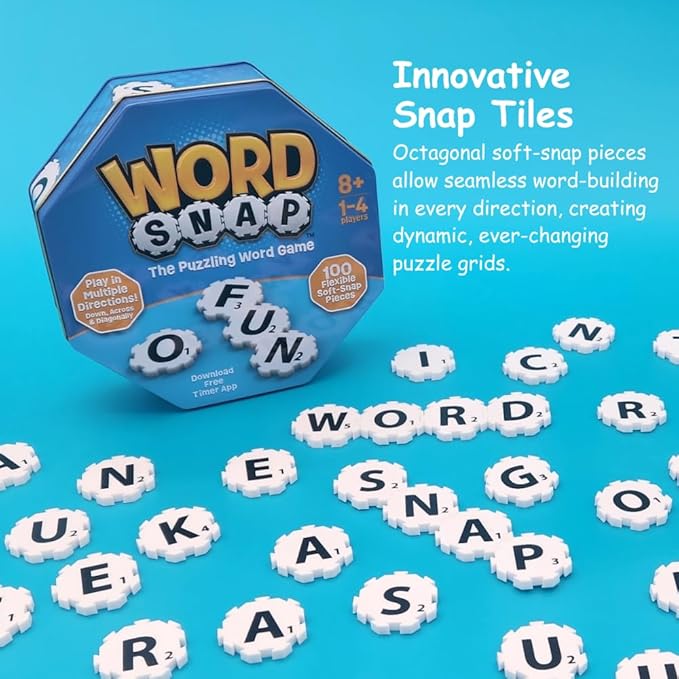 Game, Word Puzzle for Adults, Family, and Kids, Fun Game for Ages 8+, Travel Size, 1-4 Players