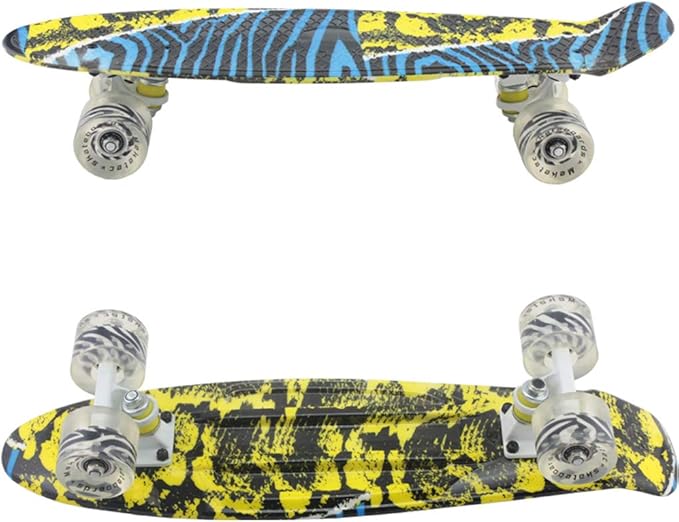 Skateboards Complete 22 Inch Mini Cruiser Retro Skateboard for Kids Boys Youths Beginners