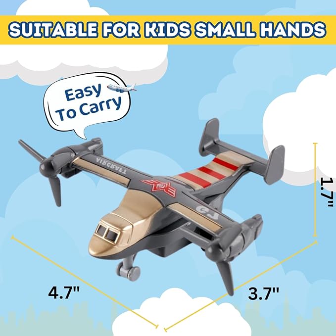 Liberty Imports Pull Back Airplanes Toys Vehicle Playset, Variety Pack of Helicopters, Stealth Bombers, Fighter Jets, Aircraft, Planes for Kids Toddlers Party Favors (24 Pack)