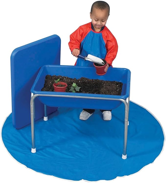 Children's Factory 18" Small Sensory Table, Sandbox with Lid, Water Table for Kids, Blue