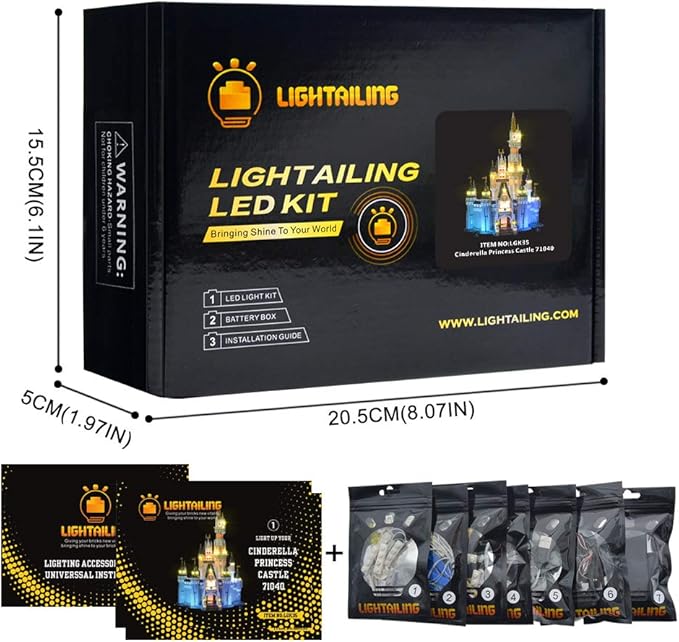 LIGHTAILING Light Set for (Disney Castle) Building Blocks Model - Led Light kit Compatible with 71040(NOT Included The Model)