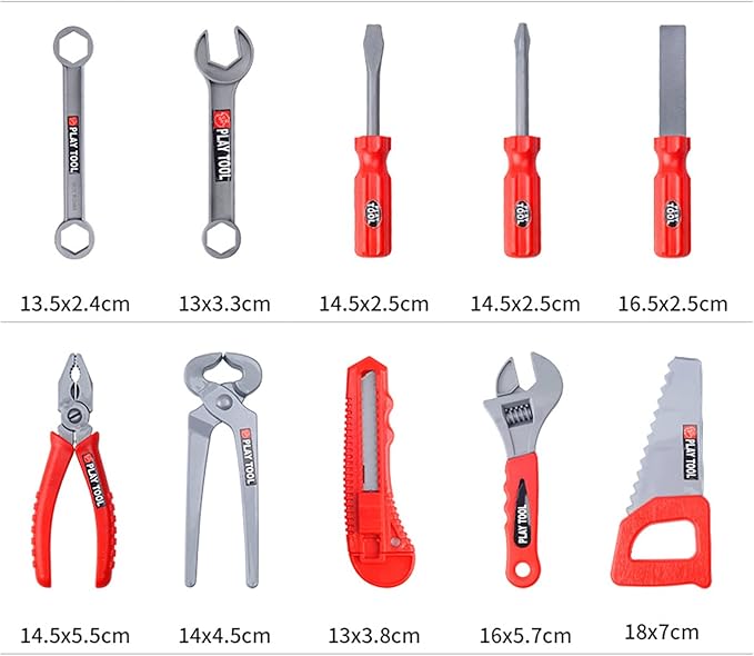 Kids Tool Set, 55 Pcs Kids Tool Set Pretend Play Kids Toys with Tool Box and Electronic Toy Drill, Toy Tools for Toddler Boys Girl Kid Child Ages 3+