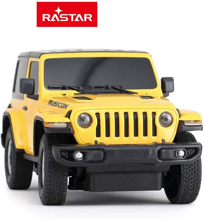 RASTAR RC Toy, 1/24 Scale Wrangler JL Remote Control RC Car, Rubicon Model Vehicle for Kids, Yellow