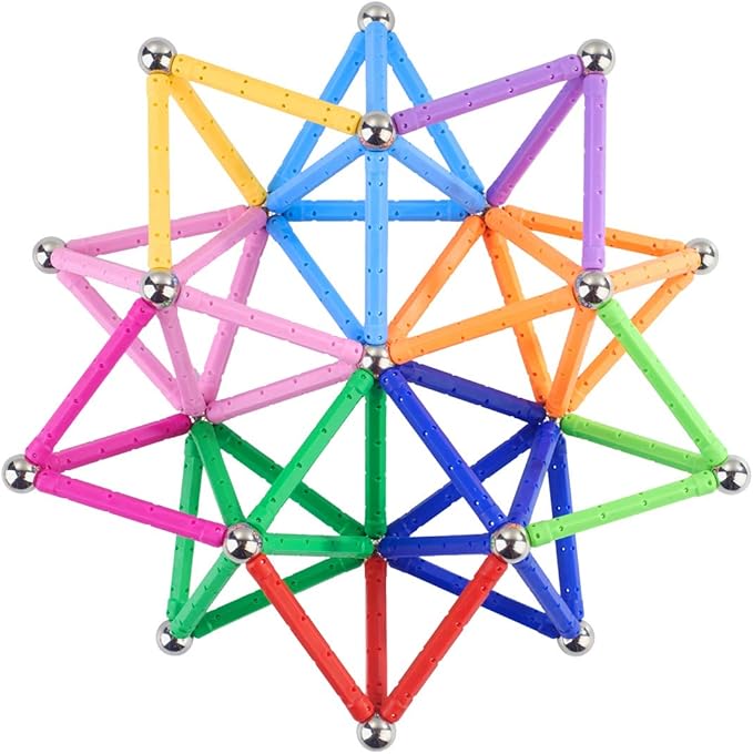 310 Pcs Magnetic Building Sticks Blocks Toys, Magnet Educational Toys Magnetic Blocks Sticks Stacking Toys Set for Kids and Adult, Non-Toxic Building Toy 3D Puzzle with Storage Bag