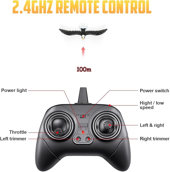 HAWK'S WORK RC Eagle, 2 CH RC Plane Ready to Fly, 2.4GHz Remote Control Airplane, Easy to Fly RC Glider for Kids & Beginners