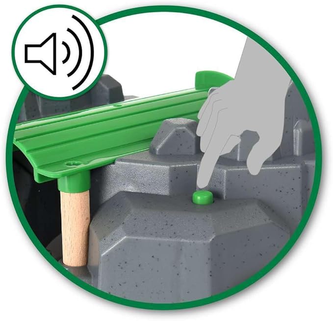 BRIO World - 33889 Crane & Mountain Tunnel | 7 Piece Toy Train Accessory for Kids | Interactive Play | FSC Certified Wood | Perfect for Ages 3 and Up