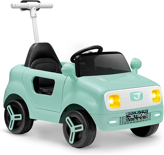 Jetson Mako Kids Electric Motor Assist Push Car, 3 Modes: Push, Drive or Remote Control, Top Speed of 3 mph, Seatbelt, Headlights, Recommended Ages: 2-4 Years, JMAKO-MGR