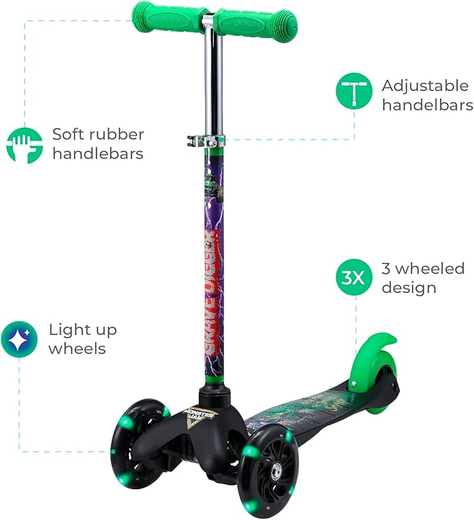 Scooter for Kids Ages 3-5 - Extra Wide Deck & Light Up Wheels, Self Balancing Kids Toys for Boys & Girls, Choose Your Favorite Character