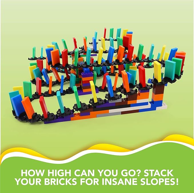 Bulk Dominoes Flexible Rapid Track Pro Domino Kit | Dominoes Set, STEM STEAM Small Toys, Family Games for Kids, Kids Toys and Games, Building, Toppling, Chain Reaction Sets