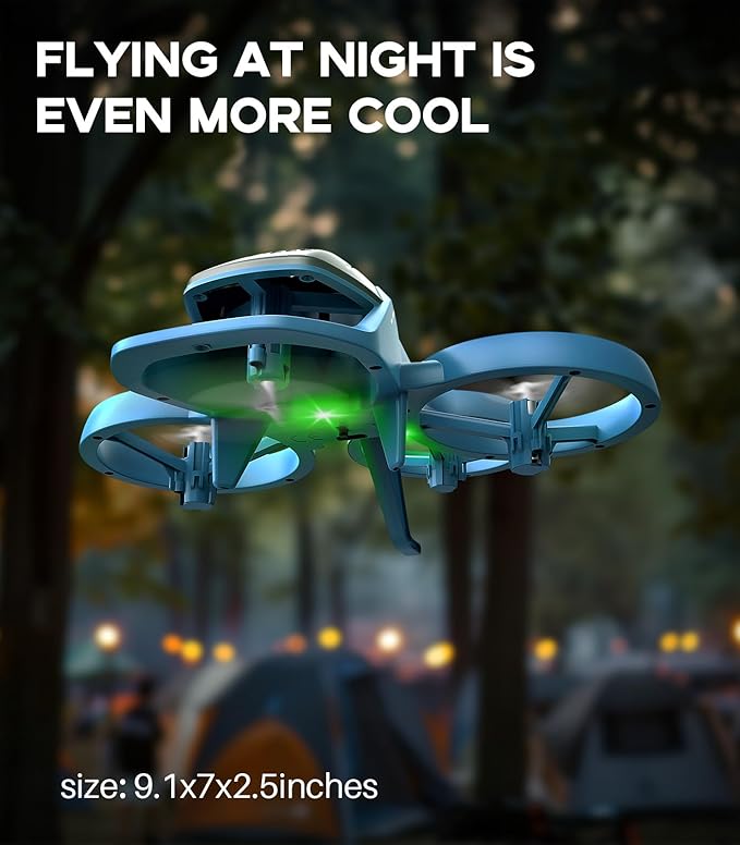 SYMA Remote Control Helicopter, 2.4Ghz Aerobatic Drone with Altitude Hold, One Key Take Off/Landing, Headless Mode, LED Lights, Ideal Gift for Kids, Bule