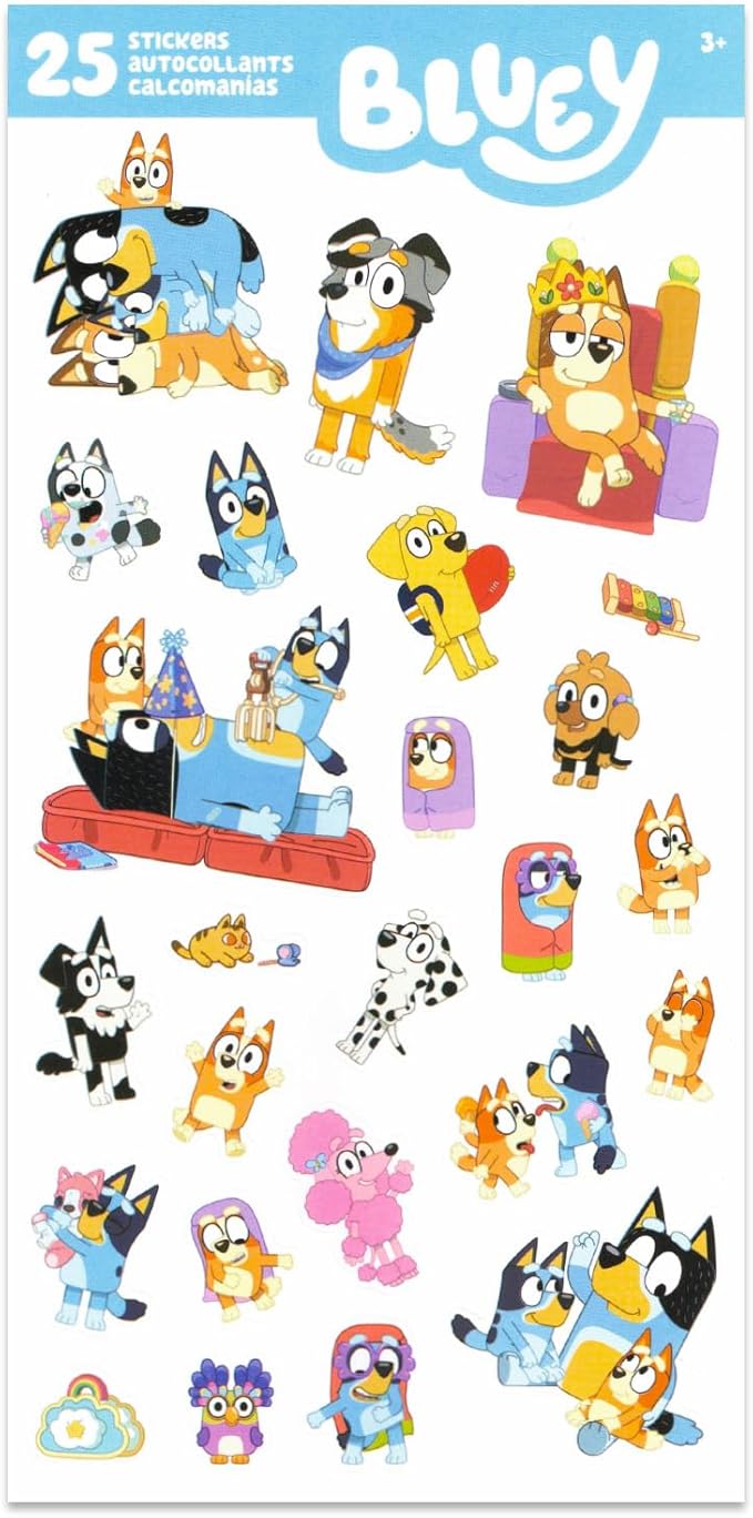 Bluey Foam Puzzle Mat Set - Bundle with 16 Pc Foam Floor Puzzle for Kids Plus Stickers, More | Bluey Jigsaw Puzzles for Kids, Boys, Girls