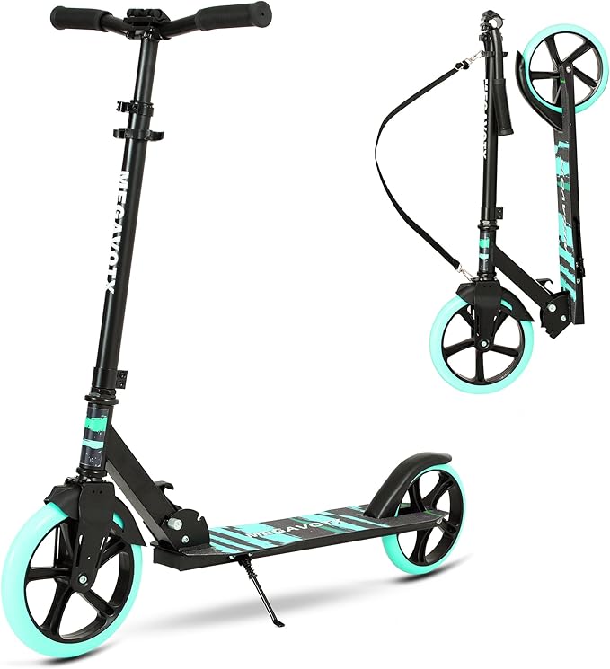 Kids & Adults Kick Scooter – 2 or 3 Wheel Options (LED on 3-Wheel) for Outdoor Fun & Commuting, Foldable and Portable, Adjustable Handle, Anti-Slip Deck (Ages 3 to Adult),Birthday Gift