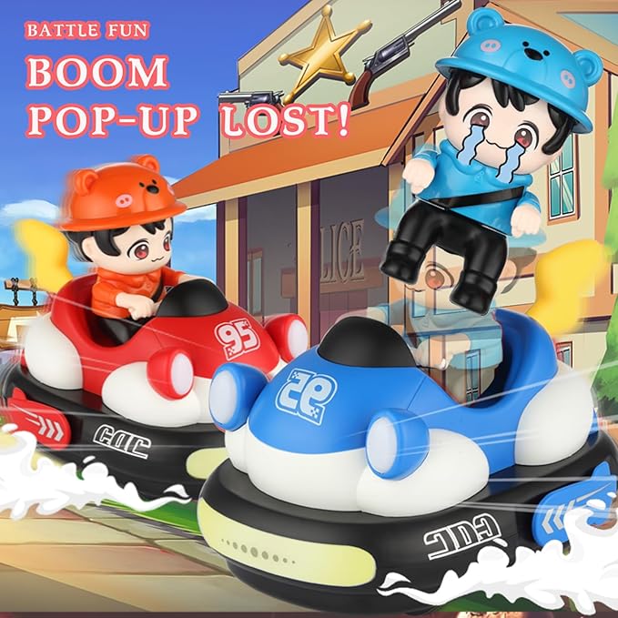 2Pcs Remote Control Cars Toys, Rechargeable RC Speed Bumper Cars, Mini Remote Controlled Ejector Vehicles for Kids Ages 3-8 with Parental Guidance, Birthday Toy Gifts for Toddler Child Teen