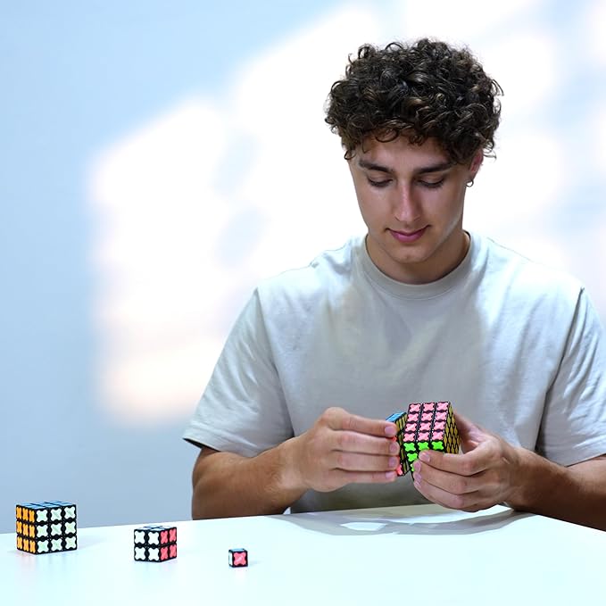 TOSY Magnet Cube 2x2 - 8 Blocks, 2 in 1 Toy: 2x2x2 Puzzle Cube and Customizable Infinity Cube, Glowing, UV Flashlight, Fidget/Sensory/STEAM Magnet Tiles Birthday Gift for Kids/Teens/Adults