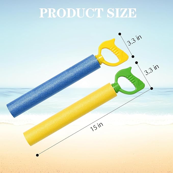 12-Pack Water Blaster Soaker Guns Set,15'' Water Guns with Plastic Handle Outdoor Swimming Pool Beach Summer Fun Party Games