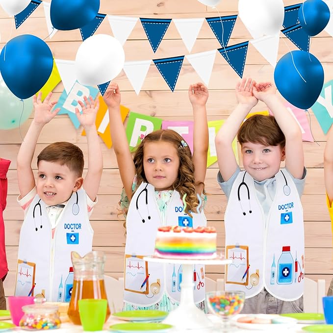 Panitay 12 Pcs Kids Community Helper Dress up Vest, Boy & Girl Career Cosplay Party Costume for Toddlers Occupation Role Play