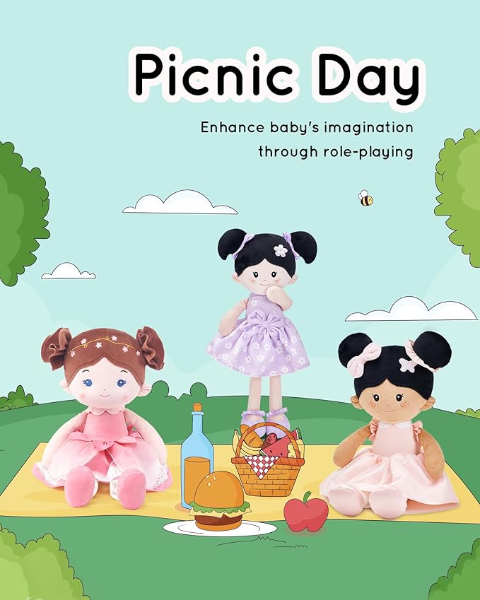 Soft Baby Doll Toys (16''), My First Baby Rag Doll for 1 Year-Old Girl Birthday Gift, Christmas Plush Toys Gift for Toddler Kids Infants-Blossom-Fairy