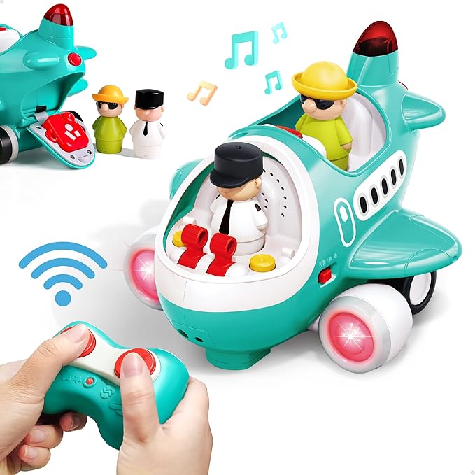 iPlay, iLearn Baby Airplane Toys, Cool Remote Control Plane Toy for Toddlers 2-3, Infant Music RC Helicopter W/Light Sound, Easter Birthday Gift for 18 24 Month 2 3 4 Year Old Boy Girl Kids Children