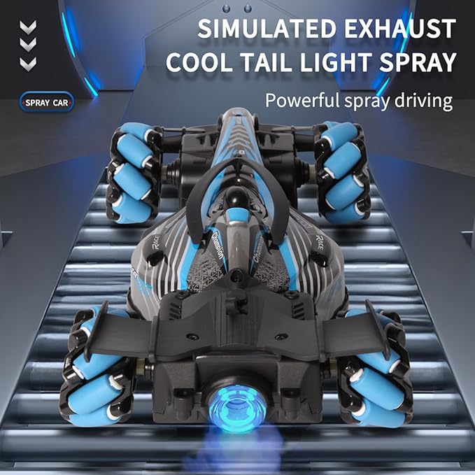 2.4GHz Remote Control Car - 360° Spin High-Speed Drift F1 Formula Racing, with Spray, Music & Light, Toy for Kids 8-12 Year Birthday Coolest Best Toy(Blue)