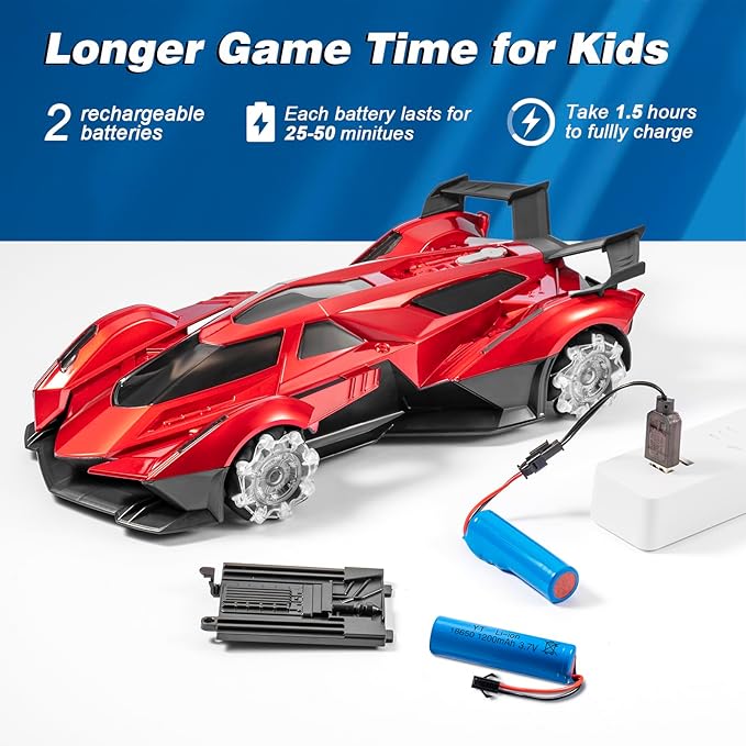 SASBSC Lambo Remote Control Car for Boys 4-7 8-12 Drift Rc Cars with 360° Rotation, Spray, Music & Lights 1:12 Rechargeable Rc Car Toys 10-12km/h Sport Race Toy Cars Gifts for Kids (Red)
