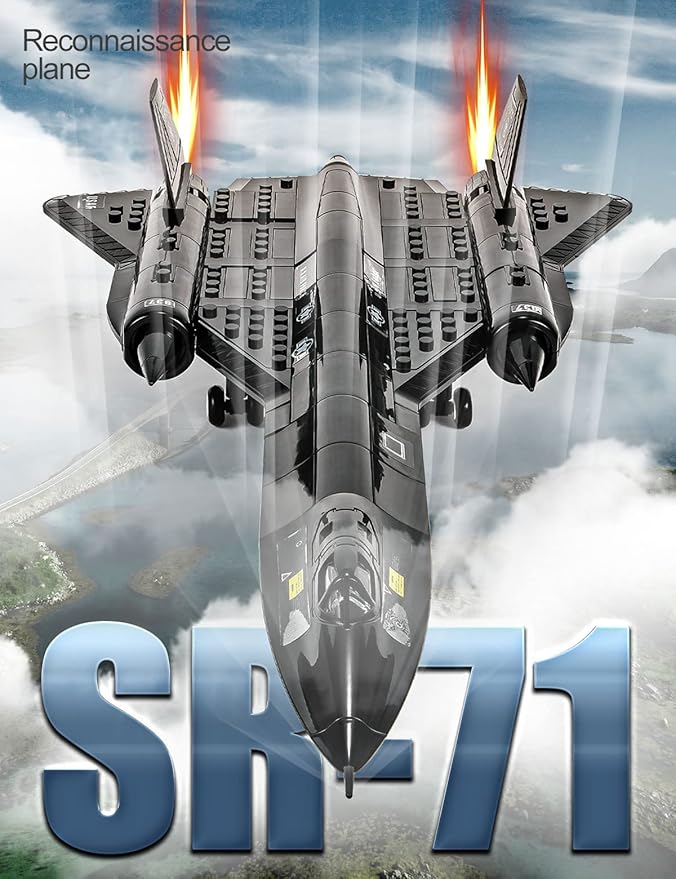 SEMKY Military Series SR-71 Reconnaissance Aircraft Jet Blackbird Air Force Building Block Set (183 Pieces) -Building and Military Toys Gifts for Kid and Adult