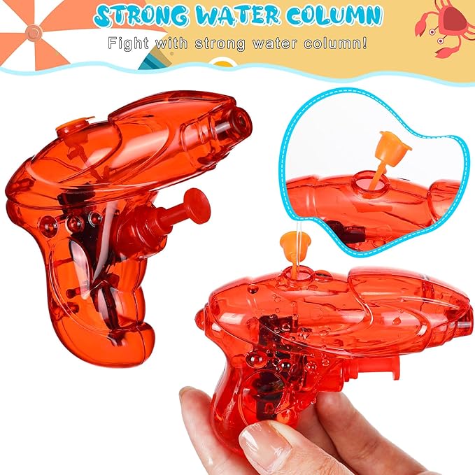 96 Pcs Water Gun for Kids Mini Water Gun Bulk Colorful Blaster Squirt Pistol Small Fun Gun for Outdoor Beach Game Summer Swimming Pool Party Favors