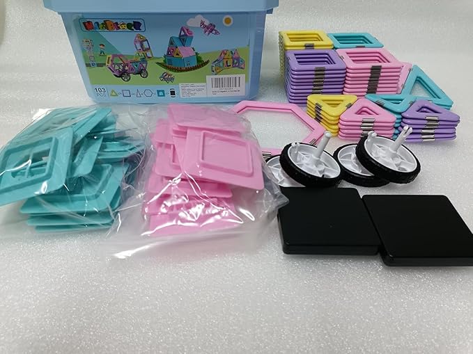 MAGBLOCK Magnetic Building Blocks Set, Upgraded Magnetic Tiles Toys for 3 4 5 6 7 8+ Year Old Girls, 103pcs Magnet Toys for Toddlers Boys and Girls 3-5