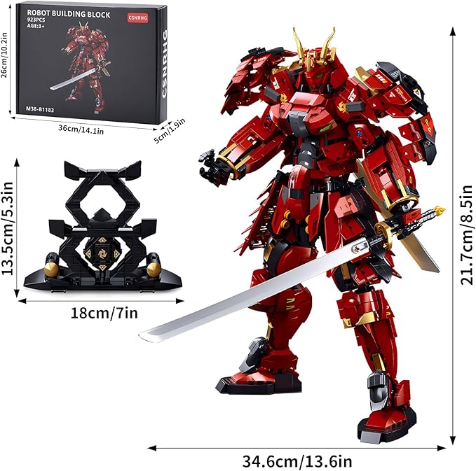 Double Knife Flow Samurai mech Robot Model Building Blocks Toy Set Birthday for Age 8+ Children Adults Teens 923 Pieces