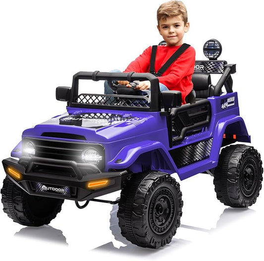 Outdoor Cruise 1-Seater 12V Ride-On Electric Car for Kids - Remote Control Jeep Power Wheels with Parental Control for Safe Adventures