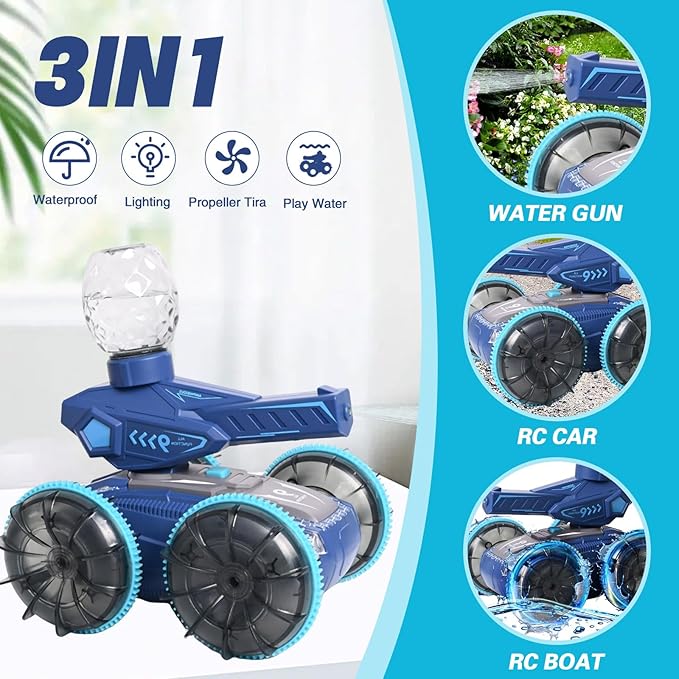 Amphibious Remote Control Truck,Shoot Water Tank RC Cars for Boys, 2.4G Off Road Hand Controlled,Pool Toy Outdoor Summer Gifts Birthday Gift Toys 6-12 Year Old