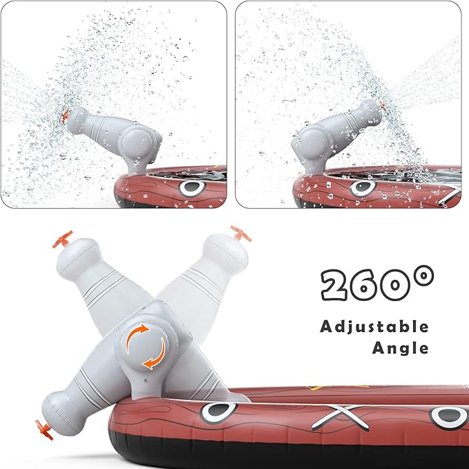 Jasonwell Inflatable Kiddie Pool Sprinkler - Splash Pad for Kids Toddler Pool Outside Children Ball Pit Pirate Ship Baby Pool Swimming Wading Pool Summer Outdoor Water Toys for Boys Girls Dogs