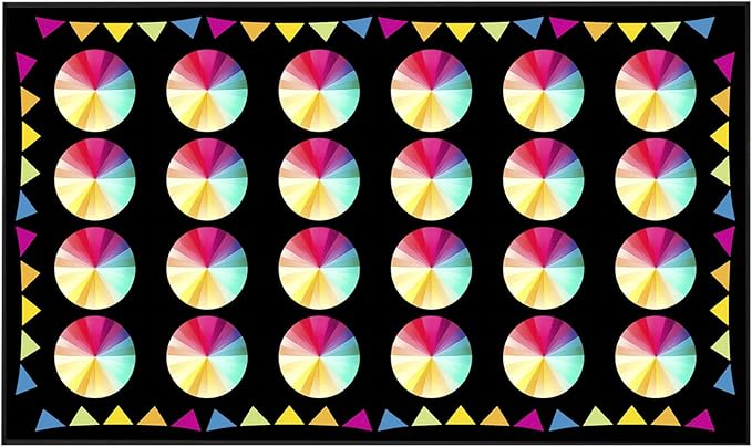 Classroom Rug Carpet for Elementary School Daycare Nursery Rug Non Slip Soft Washable Seating Rug Seats Teacher Rug Colorful Foldable Rolling Packing (6.5 x 9.8ft, B014-ColorCard-Economy)