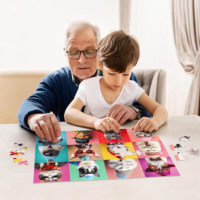 100 Piece Puzzles for Kids Ages 4-8 - Dogs Flowers Donuts Cats Puzzles - Large Puzzles for Senior Jigsaw Puzzle for Kids Ages 4-6 6-8 8-10 Year Old Educational Puzzles Toys 4-Pack 15"x11"