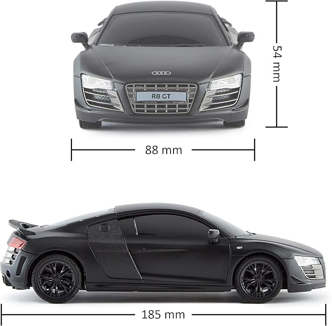 CMJ RC Cars Audi R8 GT RC Remote Control Car Limited Edition Black 2.4Ghz 1:24. Licensed RC Car Series for Girls and Boys Age 8 9 10 11 12 Years Holiday Ideal Gift (Black)