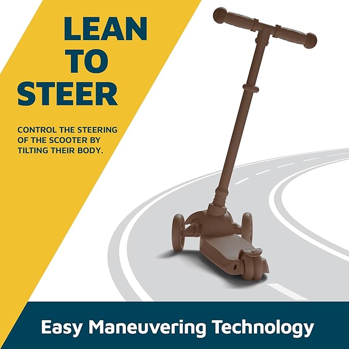 Kids Scooter – Children and Toddler 3 Wheel Kick Scooter – LED Wheel Lights Illuminate When Rolling– Adjustable Handlebar – Indoor and Outdoor