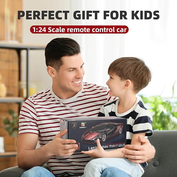 MIEBELY Lamboghini RC Car - 1:24 Scale Lambo Toy Car 3.7V 500mAh, Sián Fast Remote Control Car for Boys 8-12, Rc Race Car Model Birthday Gifts for Kids Adults Boys Girls Age 6-12 Year Old