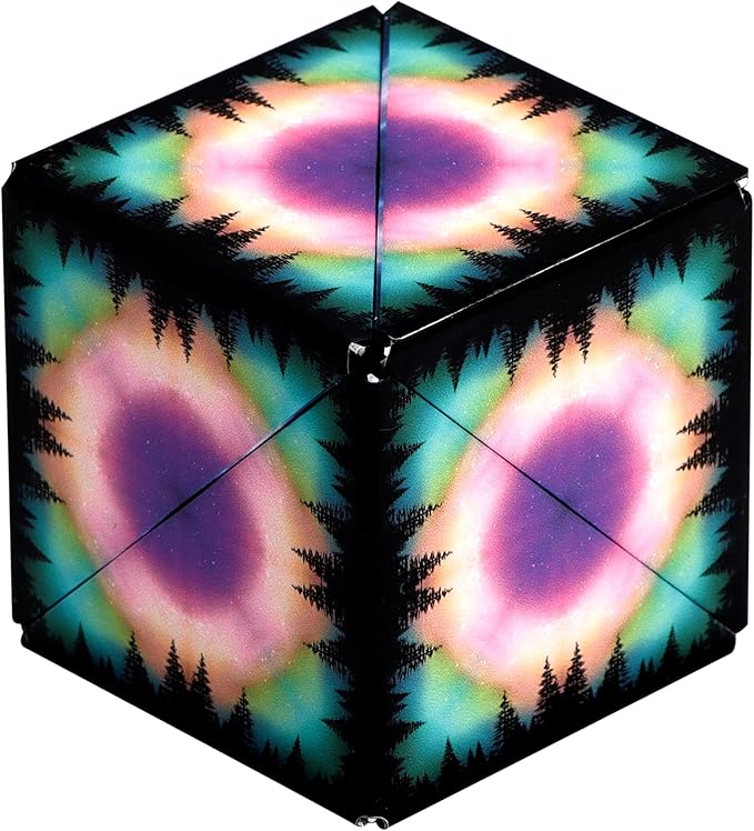 SHASHIBO Shape Shifting Box - STEM Magnetic Fidget Cube That Transforms Into Over 70 Shapes, Download Fun in Motion Toys Mobile App (Moon)