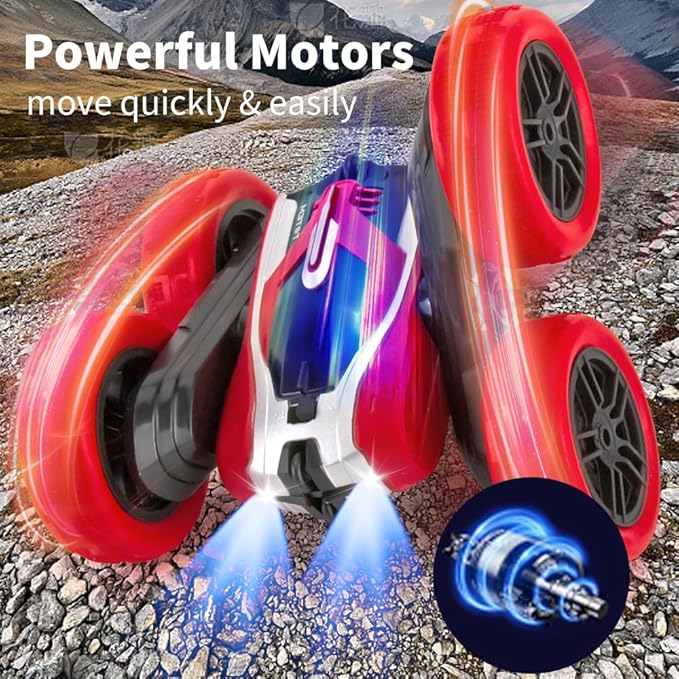 Remote Control Car Toys for Kids, 90 Min Playtime, Rechargeable Rc Stunt Car 360 Flips Rotating Cars Toys for Boys