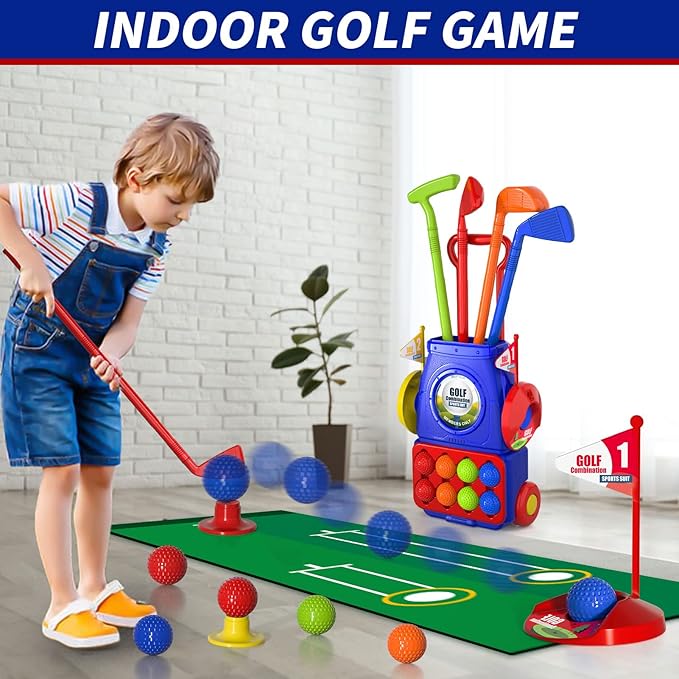 Bennol Upgraded Kids Toddler Golf Set, Indoor Outdoor Outside Toys Gifts for 3 4 5 Years Old Boys, 3 4 5 6 7 Years Old Boys Toys Birthday Gifts Ideas, Outdoor Golf Set Game for Kids Boys