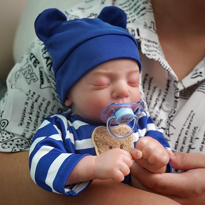 17" Lifelike Reborn Sleeping Baby Boy Doll Hardy, Realistic Newborn Baby Dolls, That Look Real for 3+ Year Old